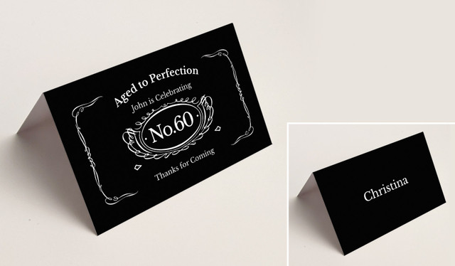 Aged To Perfection Place Cards With Guest Names