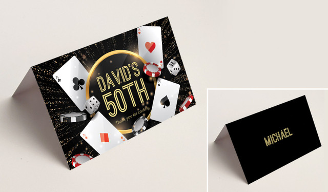 Casino Place Cards With Guest Names