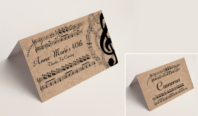 Music Notes Place Cards With Guest Names