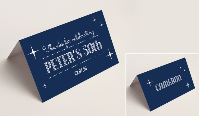 Old Stars Place Cards With Guest Names