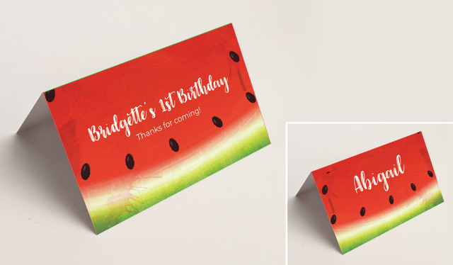 Watermelon Party Kids Party Place Cards With Guest Names