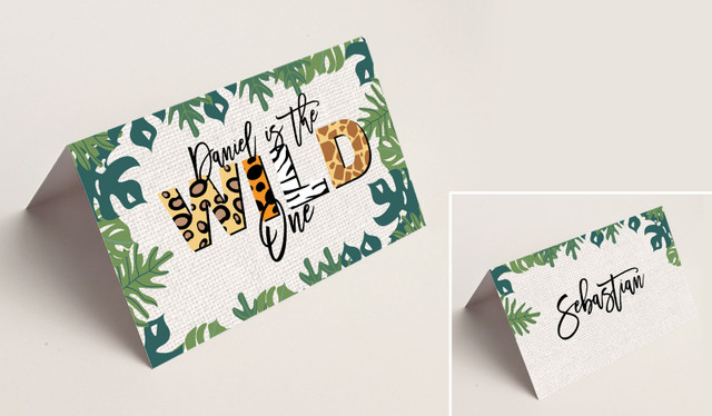 Wild One Kids Party Place Cards With Guest Names