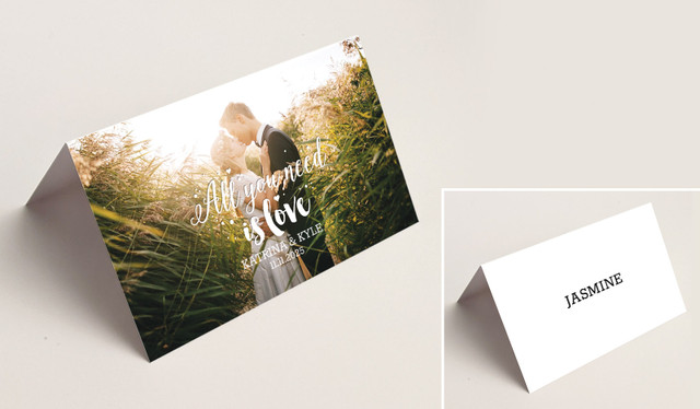 All You Need Is Love Wedding Place Cards With Guest Names