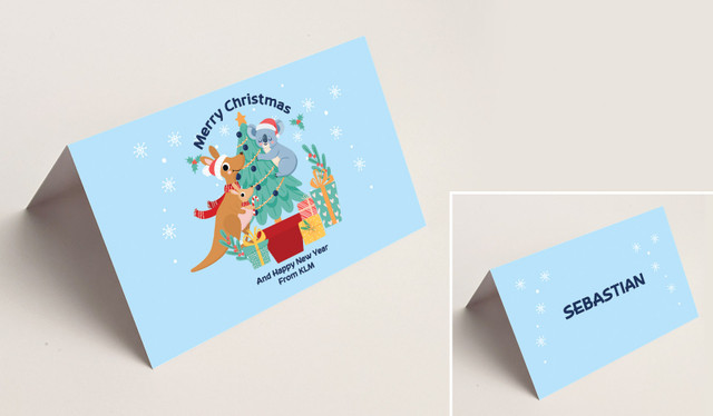 Aussie Christmas Christmas Place Cards With Guest Names