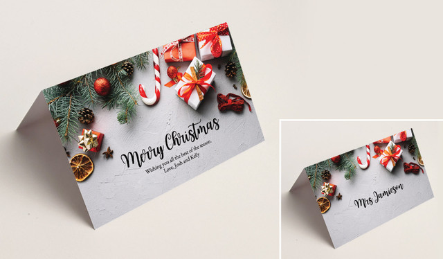 Christmas Background Christmas Place Cards With Guest Names