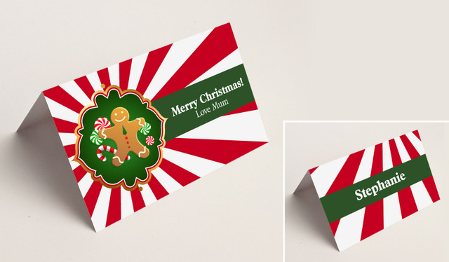 Gingerbread Man Christmas Place Cards With Guest Names