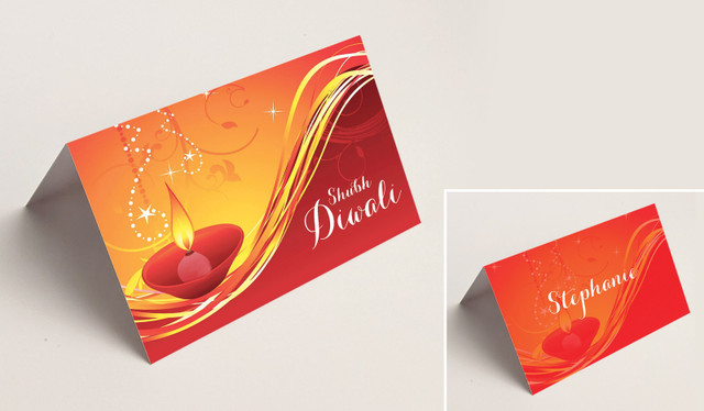 Radiant Diwali Place Cards With Guest Names