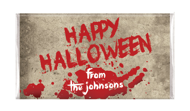 Blood Splatter Halloween Personalised Chocolate Bar