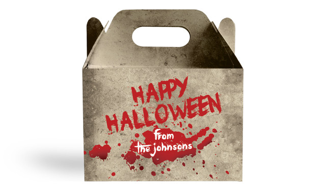 Blood Splatter Halloween Personalised Gable Favour Box