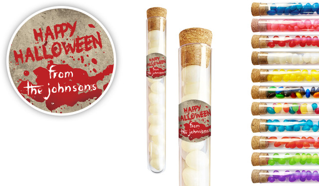 Blood Splatter Halloween Personalised Test Tubes