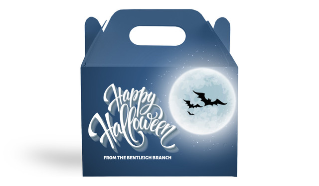 Blue Moon Halloween Personalised Gable Favour Box