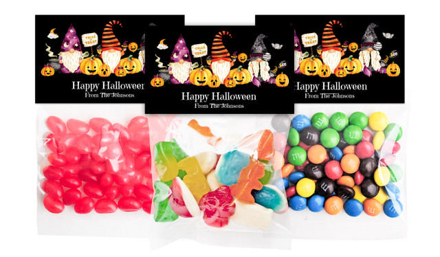 WIzard Gnomes Halloween Personalised Lolly Bag With Topper