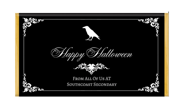 Gothic Raven Halloween Personalised Chocolate Bar