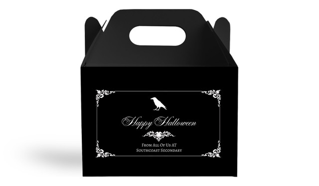 Gothic Raven Halloween Personalised Gable Favour Box
