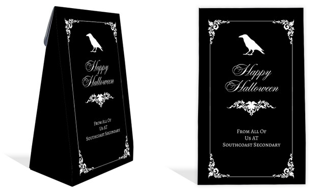 Gothic Raven Halloween Personalised Gusset Favour Bag