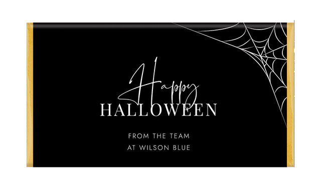Elegant Web Halloween Personalised Chocolate Bar