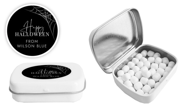 Elegant Web Halloween Personalised Mint Tins