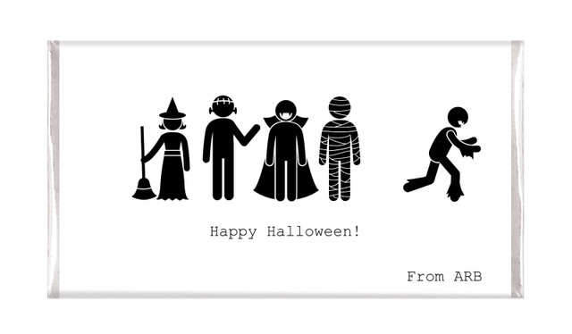 Stick Figures Halloween Personalised Chocolate Bar