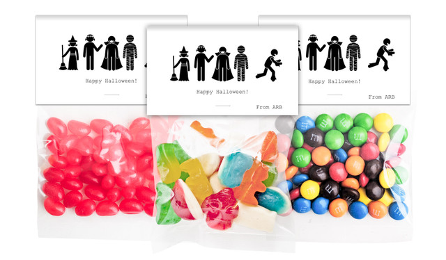 Stick Figures Halloween Personalised Lolly Bag With Topper