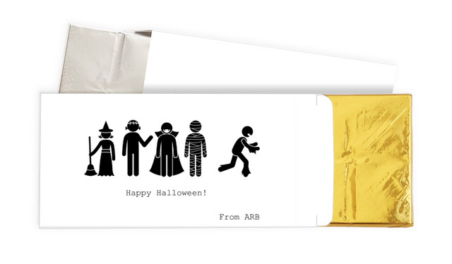 Stick Figures Halloween Personalised Chocolate Bar In A Box