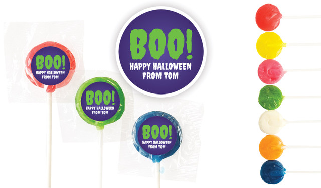 Boo Halloween Custom 3cm Mini Lollipops