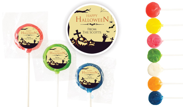 Graveyard Pumpkins Halloween Custom 3cm Mini Lollipops