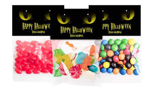 Cats Eyes Halloween Personalised Lolly Bag With Topper