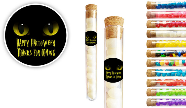 Cats Eyes Halloween Personalised Test Tubes