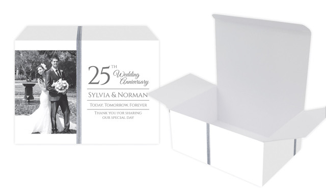 Add A Photo Silver Anniversary Personalised Tuck Gift Box