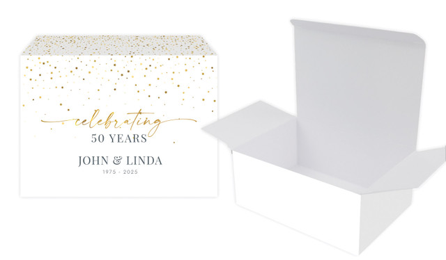 Falling Confetti Anniversary Personalised Tuck Gift Box