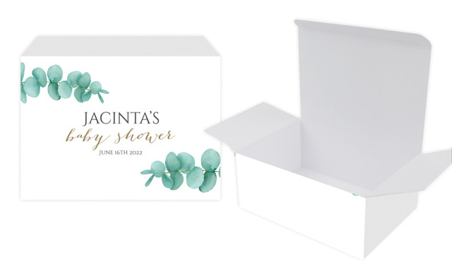 Eucalytpus Leaves Baby Shower Personalised Tuck Gift Box
