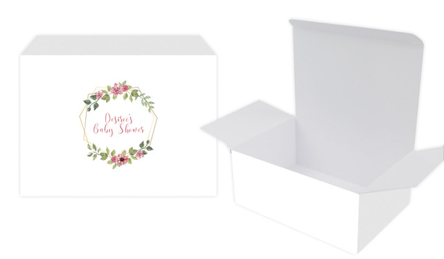 Floral Hexagons Baby Shower Personalised Tuck Gift Box