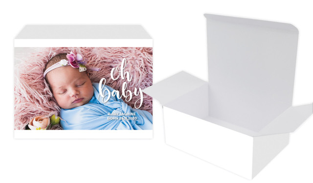 Oh Baby Birth Announcement Personalised Tuck Gift Box