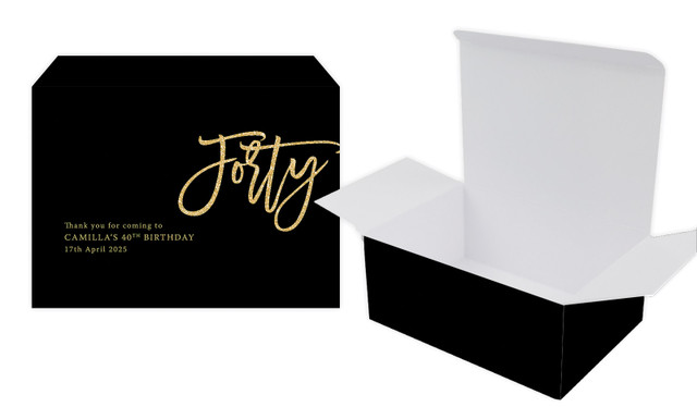 40th Black Personalised Tuck Gift Box
