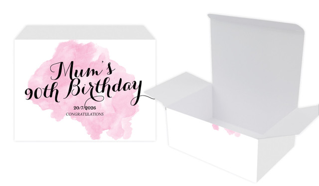 A Splash Of Water Colour Pink Personalised Tuck Gift Box