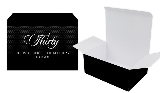 Elegant Black Personalised Tuck Gift Box