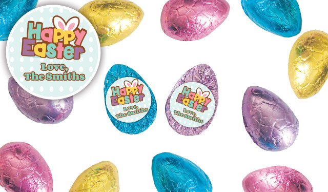 Happy Easter Personalised Chocolate Half Easter Eggs