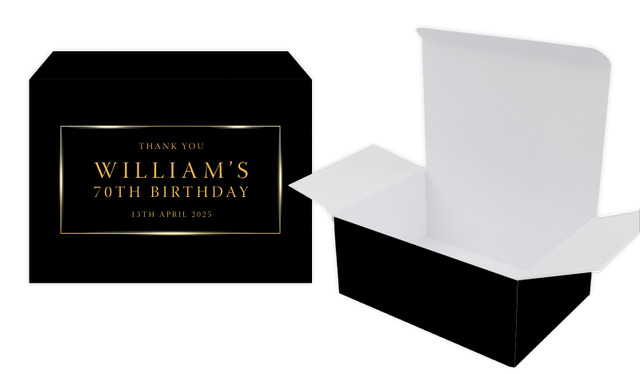 Gold On Black Personalised Tuck Gift Box