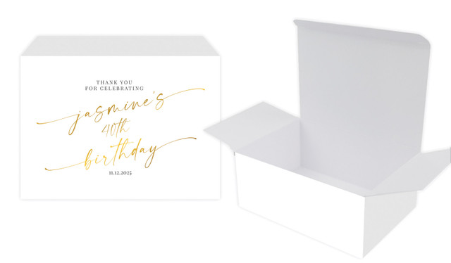 Golden Script Birthday Personalised Tuck Gift Box