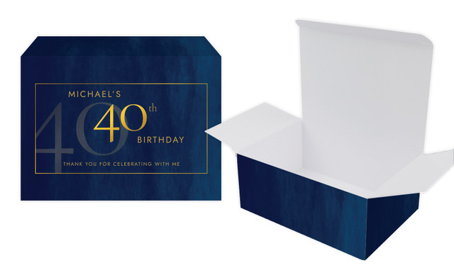 Navy Watercolour Personalised Tuck Gift Box