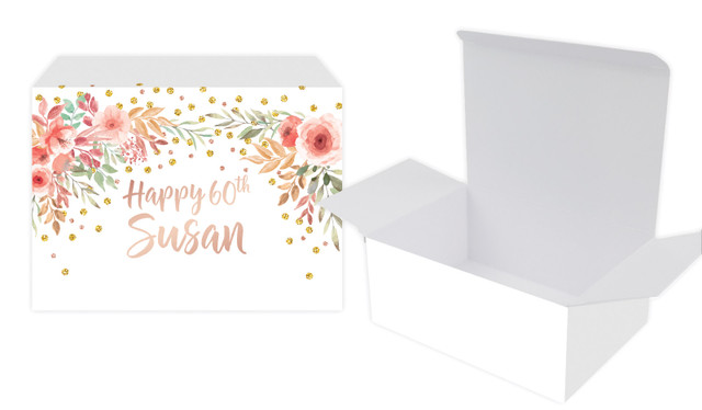 Peach Floral Personalised Tuck Gift Box