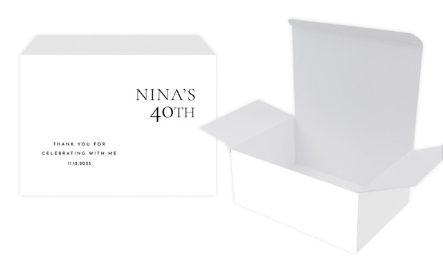 Right Aligned White Personalised Tuck Gift Box