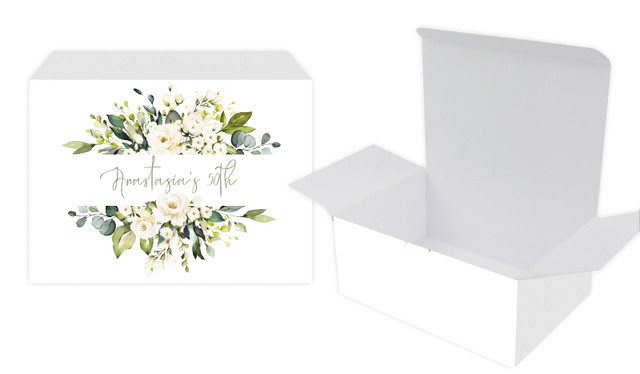 White Roses Personalised Tuck Gift Box