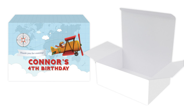 Aeroplane Kids Party Personalised Tuck Gift Box