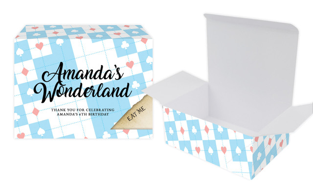 Alice In Wonderland Kids Party Personalised Tuck Gift Box