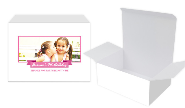 Banner Photo Pink Kids Party Personalised Tuck Gift Box