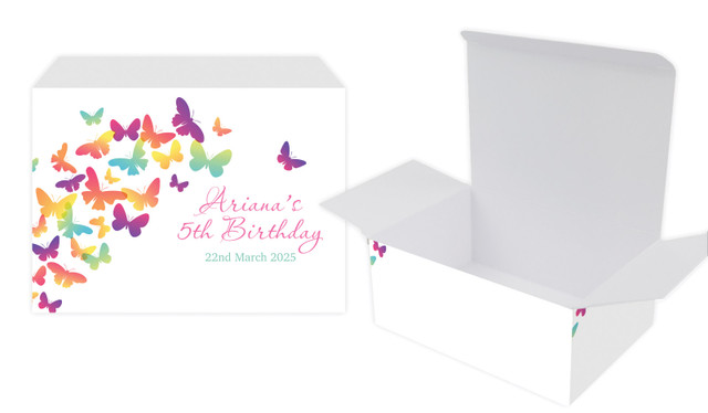 Butterflies Kids Party Personalised Tuck Gift Box