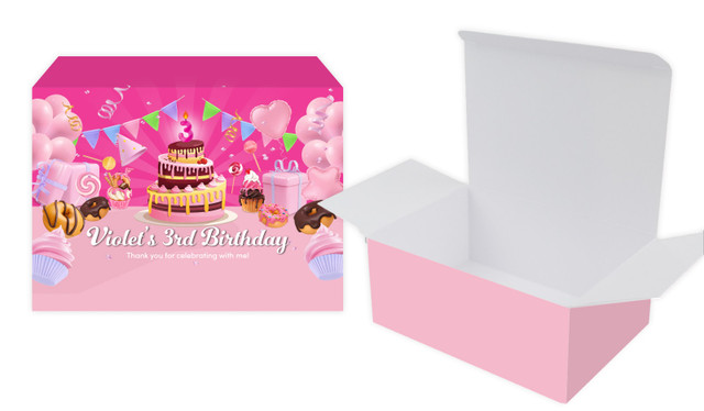 Birthday Cake Kids Party Personalised Tuck Gift Box