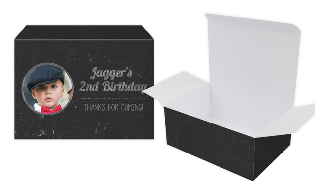 Chalkboard Photo Kids Party Personalised Tuck Gift Box