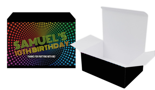 Disco Lights Kids Party Personalised Tuck Gift Box